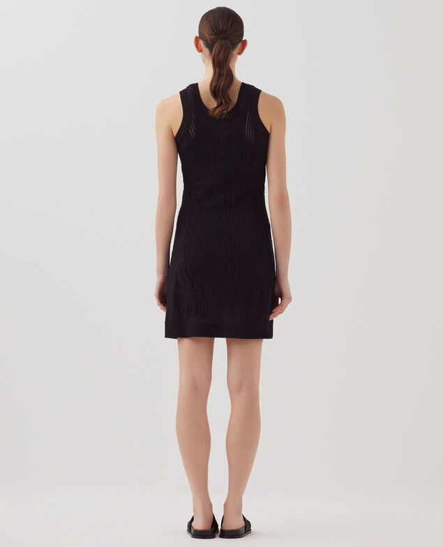 Floral crochet mini dress H091 black beauty