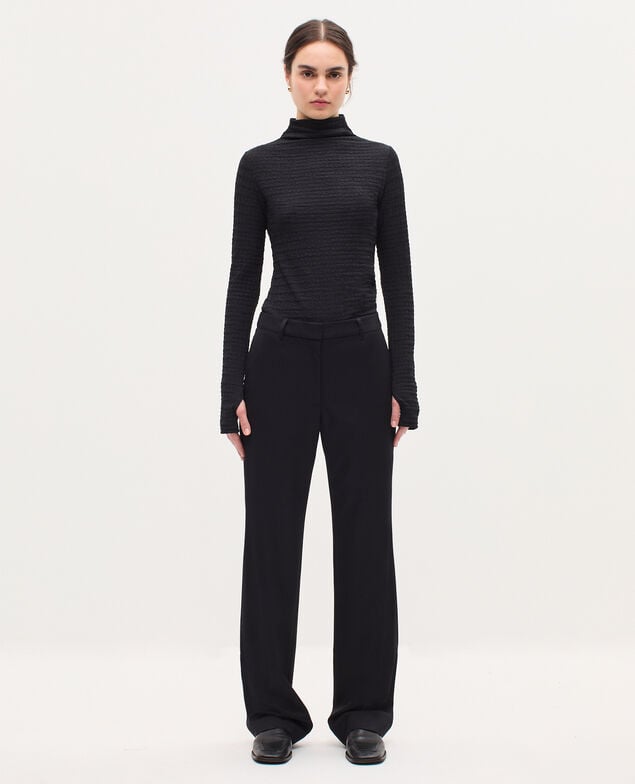 Straight wool trousers H091 black beauty