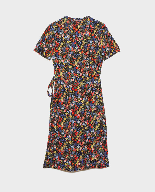 Printed wrap dress Prairie black beauty