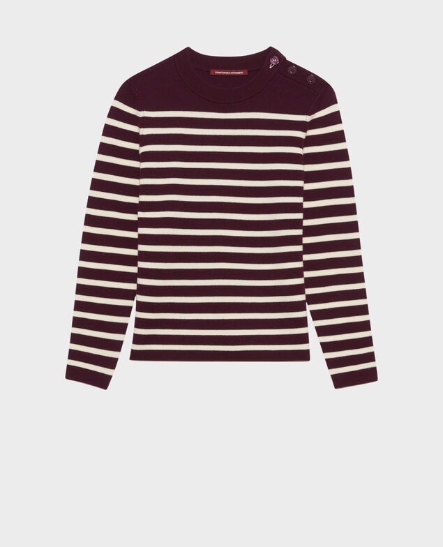 MADDY - Striped merino wool jumper Stp prpl jtst