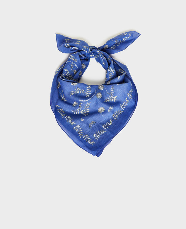 Printed cotton bandana Royal blue