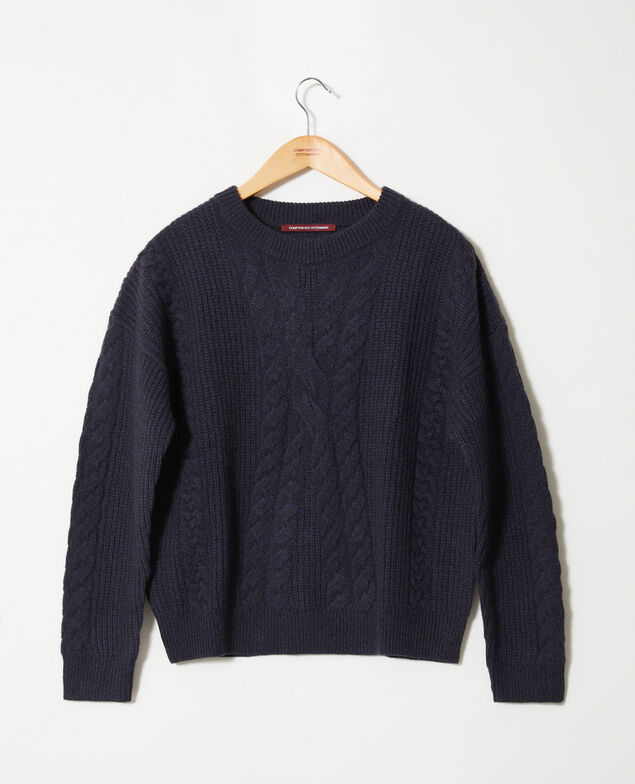 Cable-knit jumper Dark navy