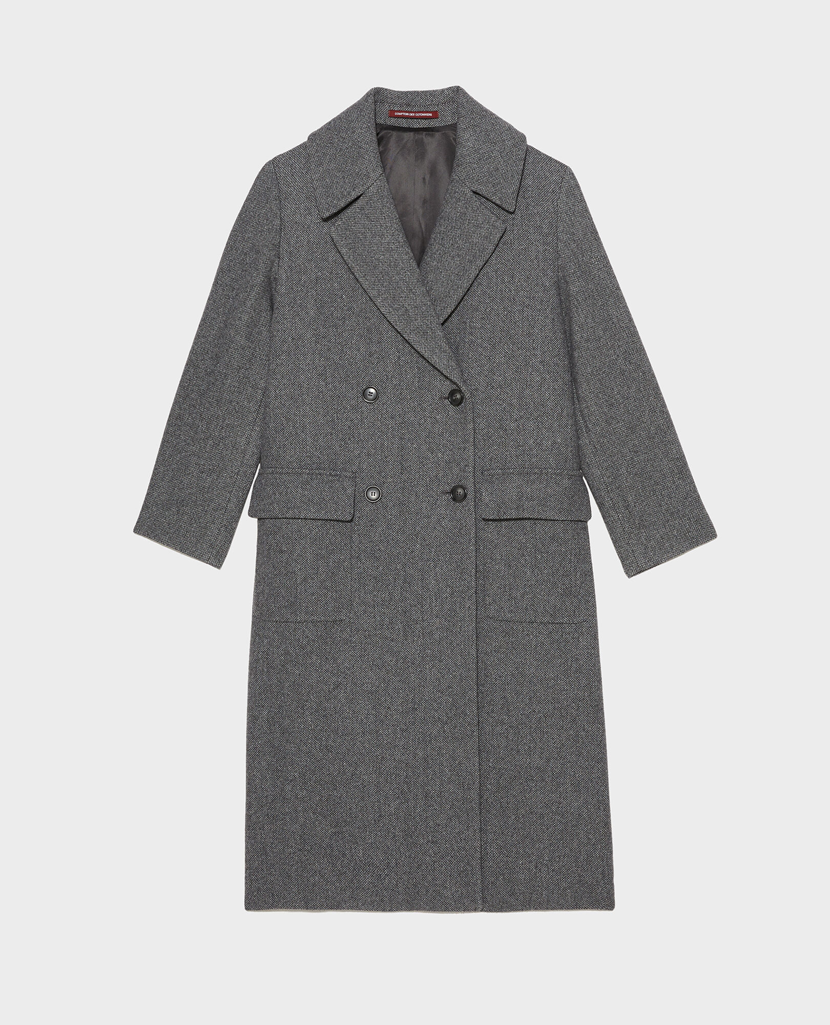volume wool tailored coat charcoal gray | épine