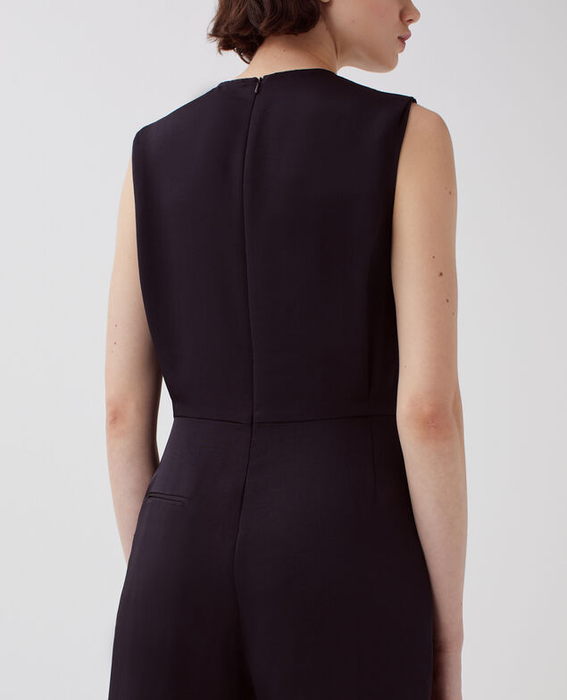 Silky loose jumpsuit H091 black beauty