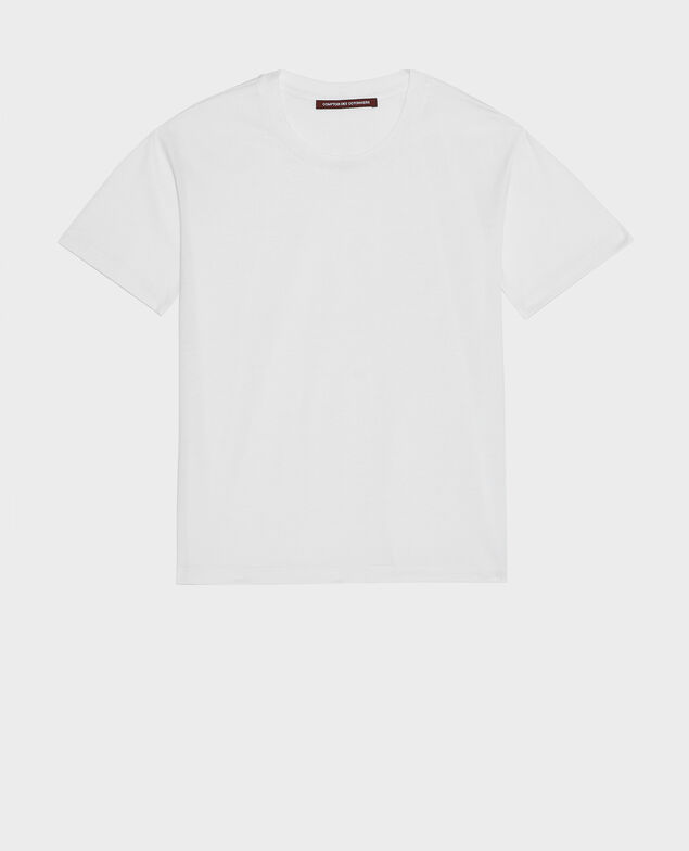 Round neck cotton t-shirt Optical white