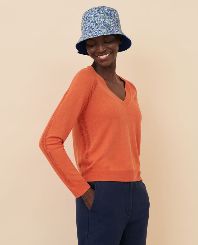Mixed silk jumper 21 light orange