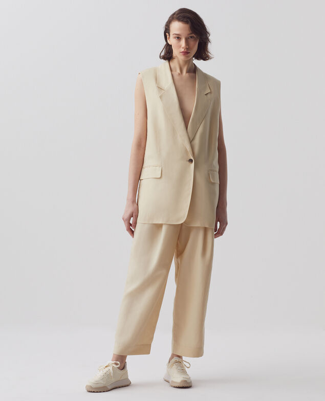 Sleeveless blazer H311 oyester gray