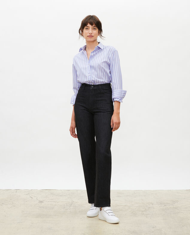 REAL STRAIGHT - High-waisted 5 pocket black jeans Noir denim