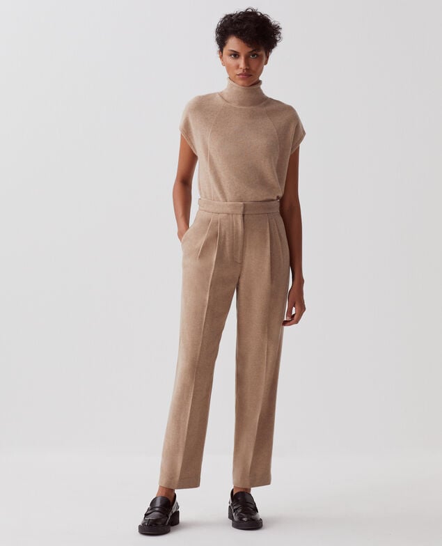 CAMILLE - Pleated trousers I311 humus
