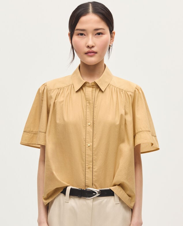 Cotton voile shirt K320 prairie sand