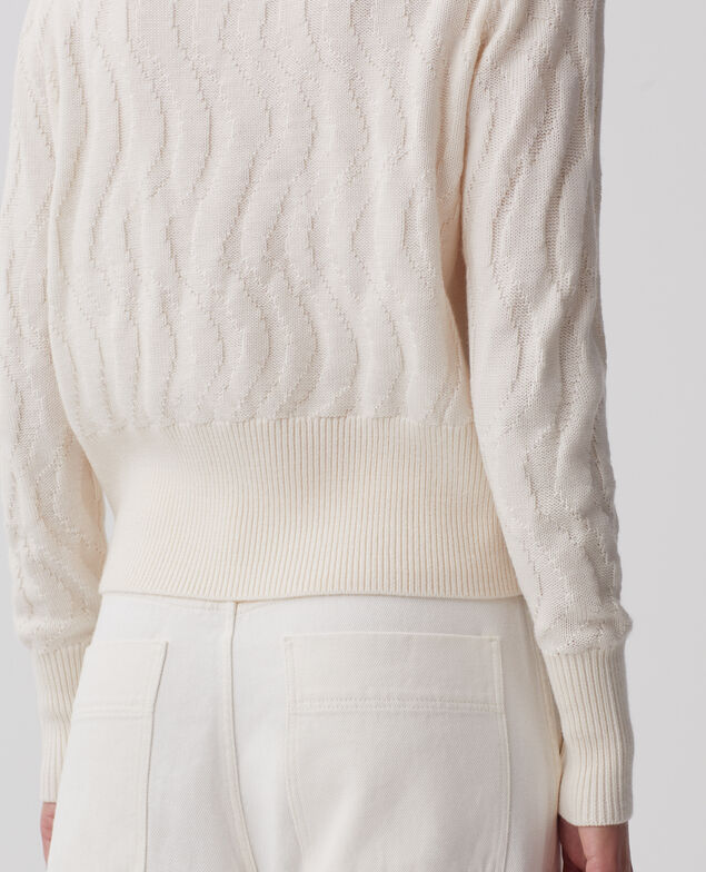 Round neck merino wool jumper I307 ecru