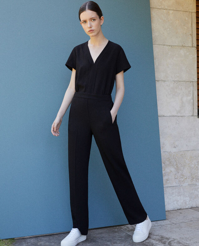 V-neck jumpsuit Black