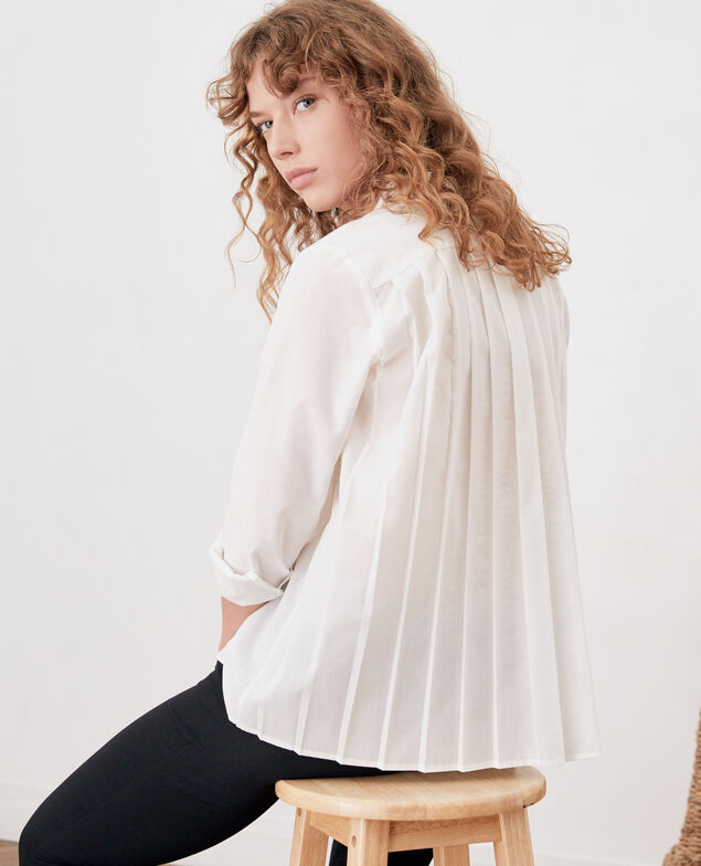 Shirt with pleated back Blanc