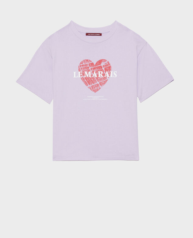 Short-sleeve cotton t-shirt Pastel lilac