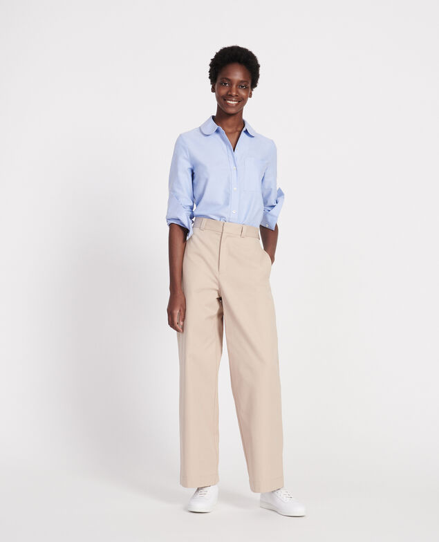 Cotton boyfriend trousers Oxford tan