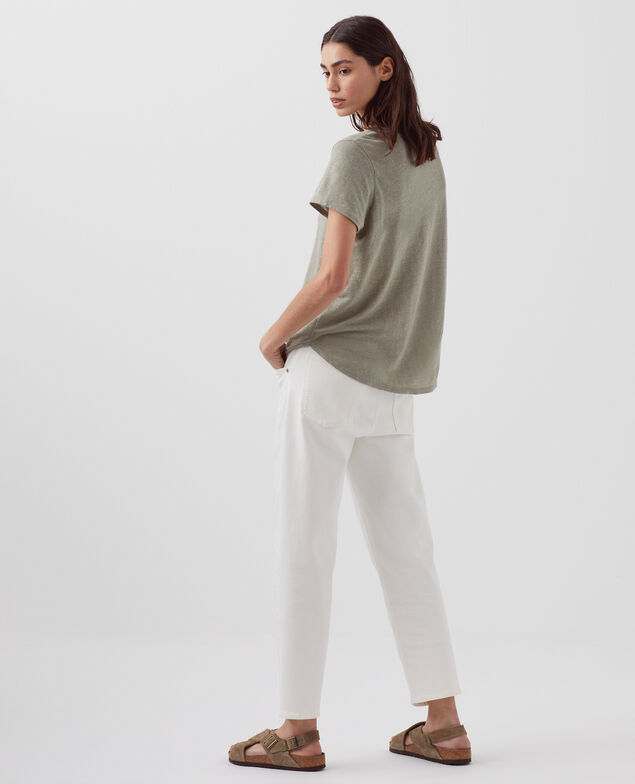 AMANDINE - linen round neck t-shirt H050 vetiver