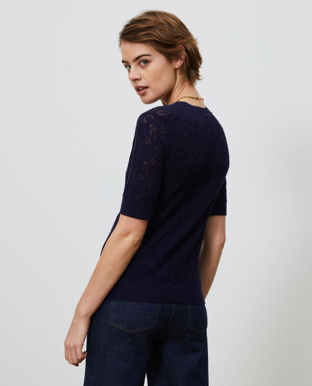 Linen and cotton jumper Maritime blue