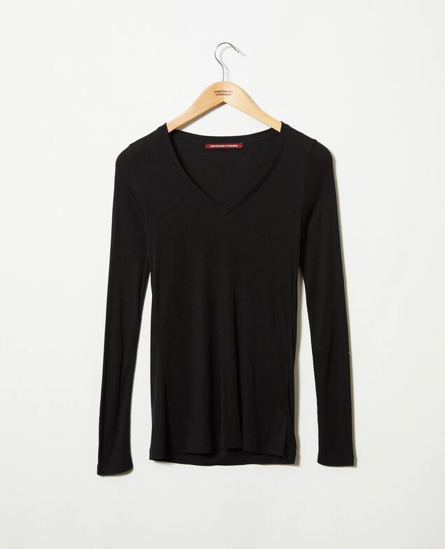 V-neck cashmere t-shirt Noir