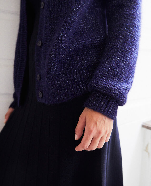 Cardigan with shiny lurex thread Evening blue