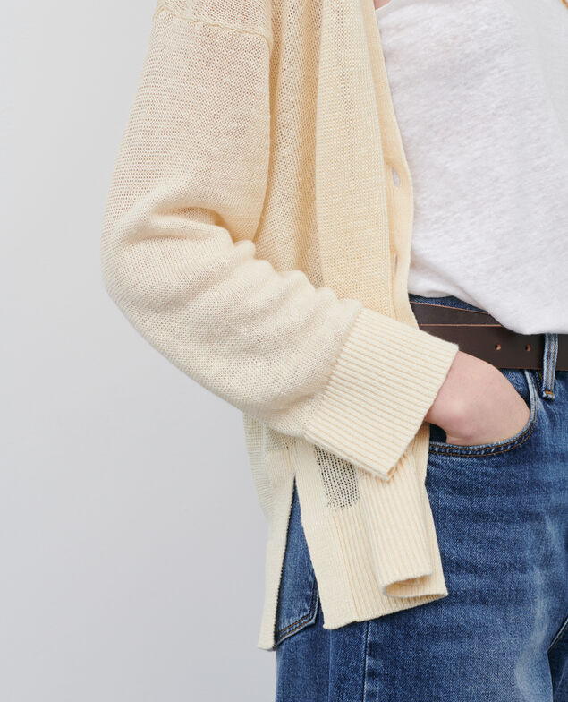 Linen cardigan 01 white