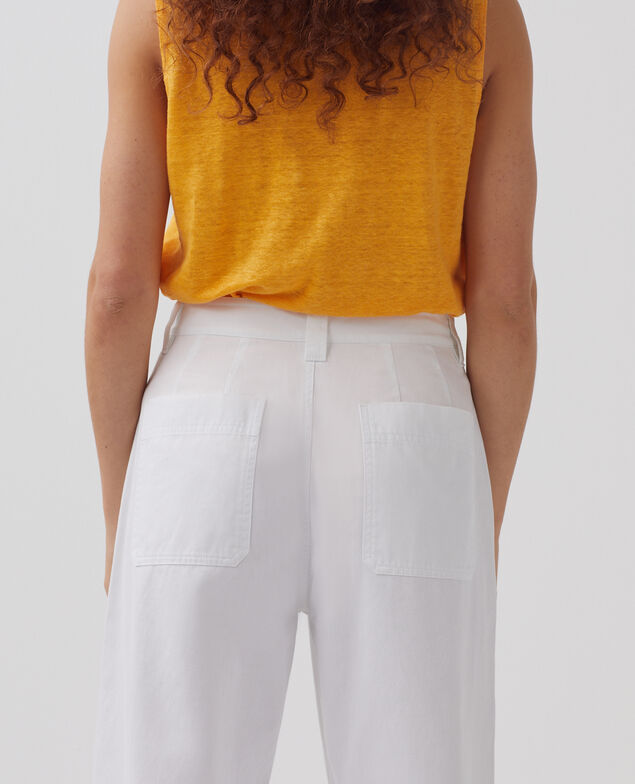 BLANDINE - Straight trousers H001 brillant white