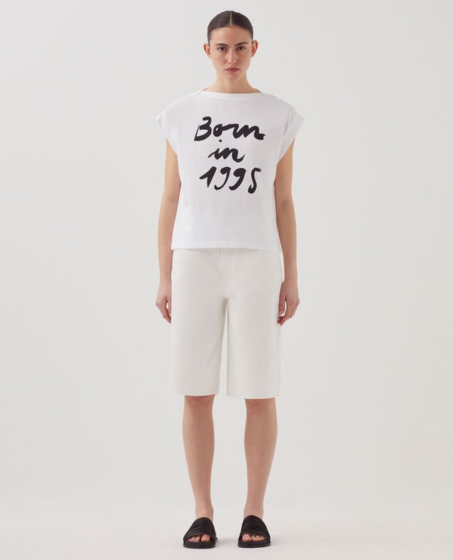 Boxy cotton t-shirt J000 white base 95