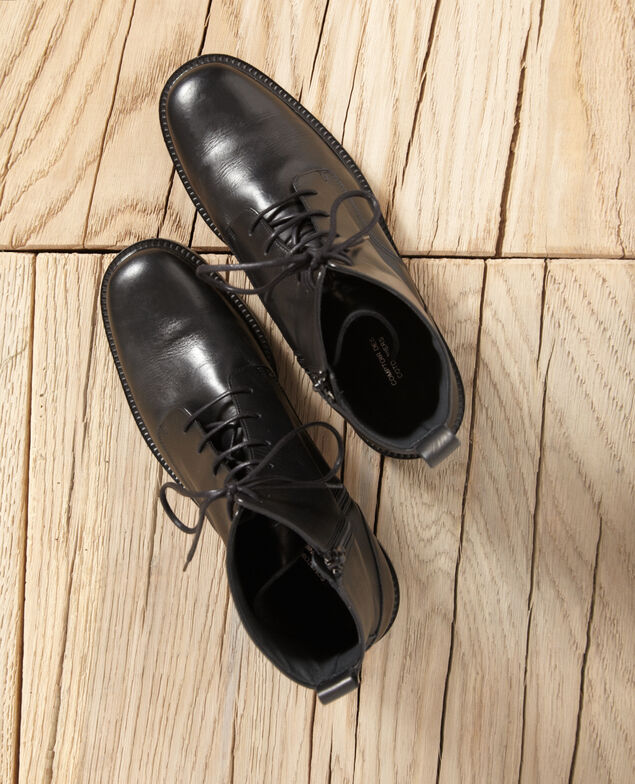 Smooth leather boots Black