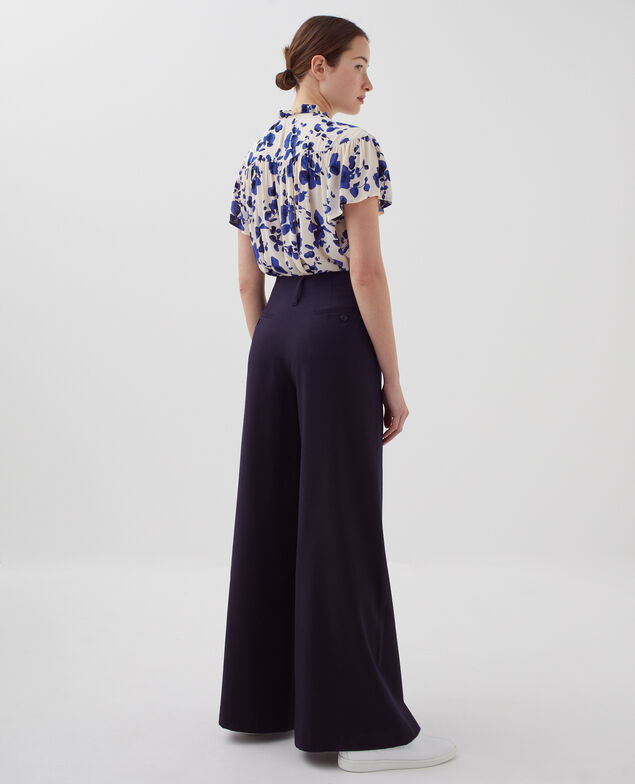 YVONNE - Pleated wide leg trousers H695 night sky