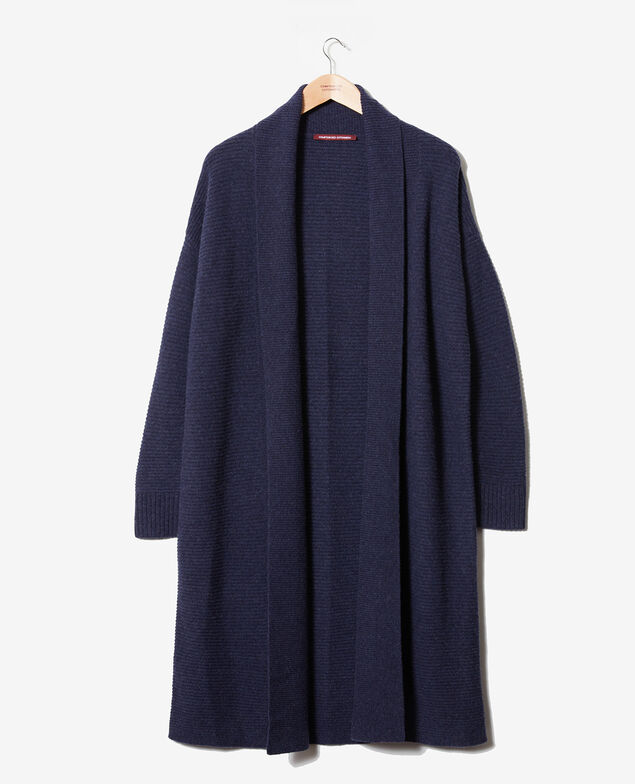 Rib knit long cardigan Odyssey gray