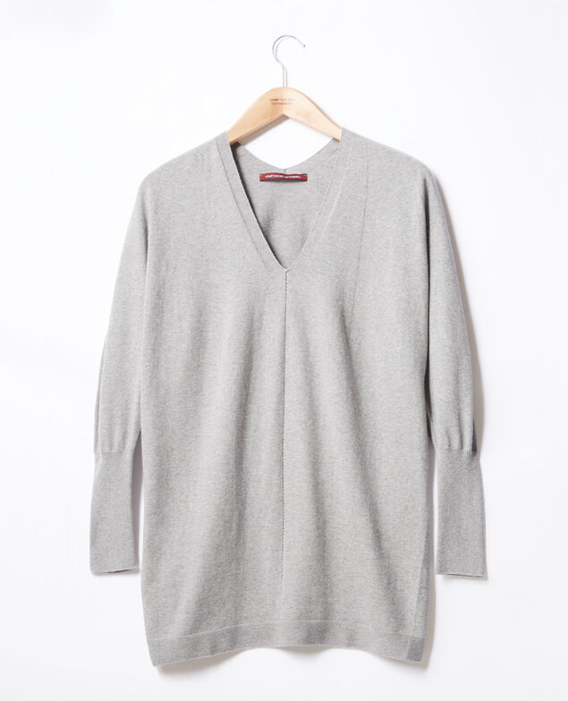 Oversize cotton and cashmere jumper Light grey