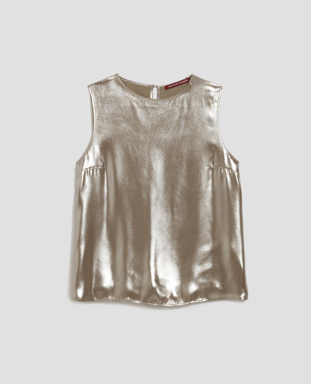 Sleeveless top I322 dune beige