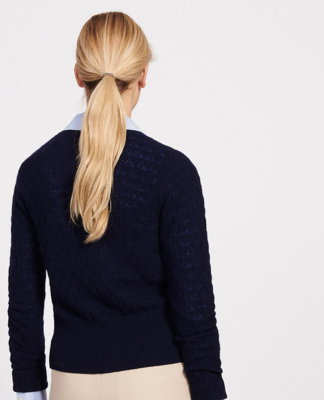 V-neck cardigan, 100% cashmere  Maritime blue
