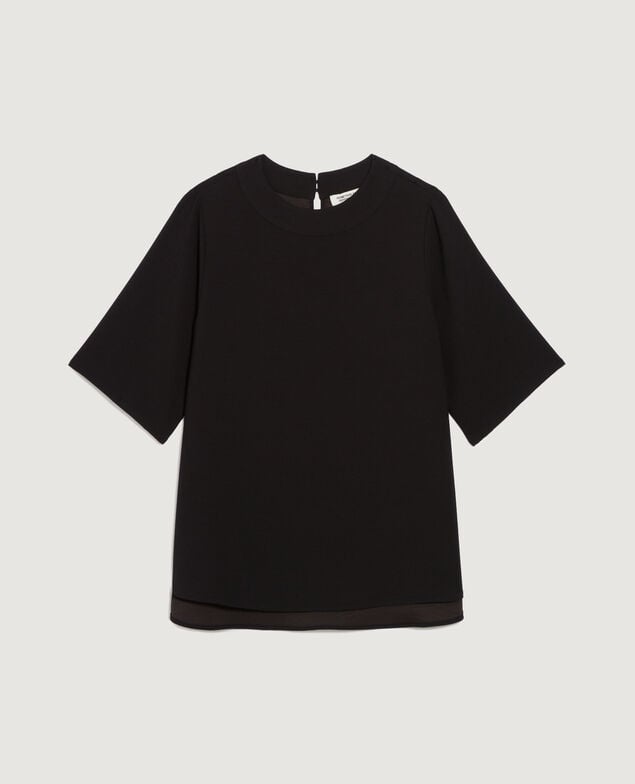 Silky crepe top H091 black beauty
