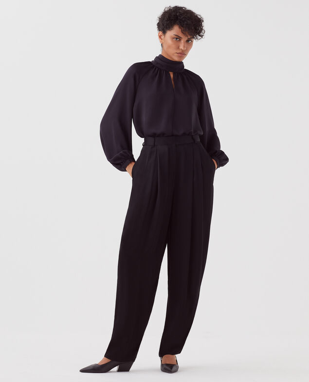 Loose silky trousers H091 black beauty