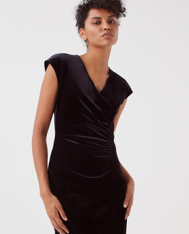 Velvet maxi dress H091 black beauty