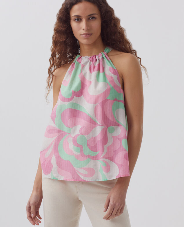 Halter neck top H720 anemone pink