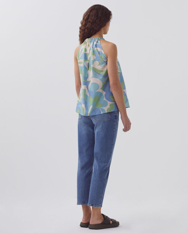 Halter neck top H643 anemone blue