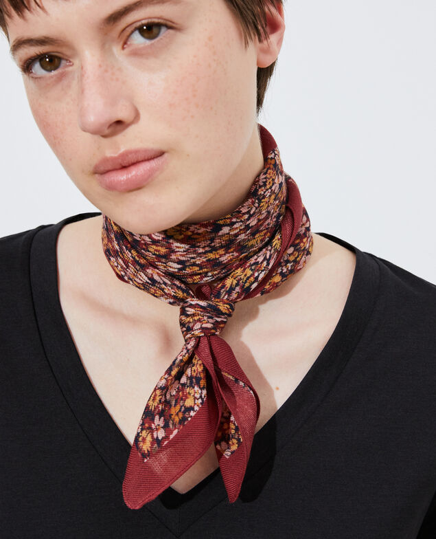 Printed wool scarf Cabernet