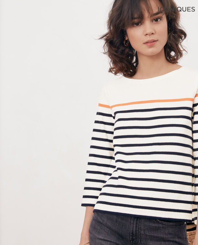 Striped T-shirt Kaolin/navy