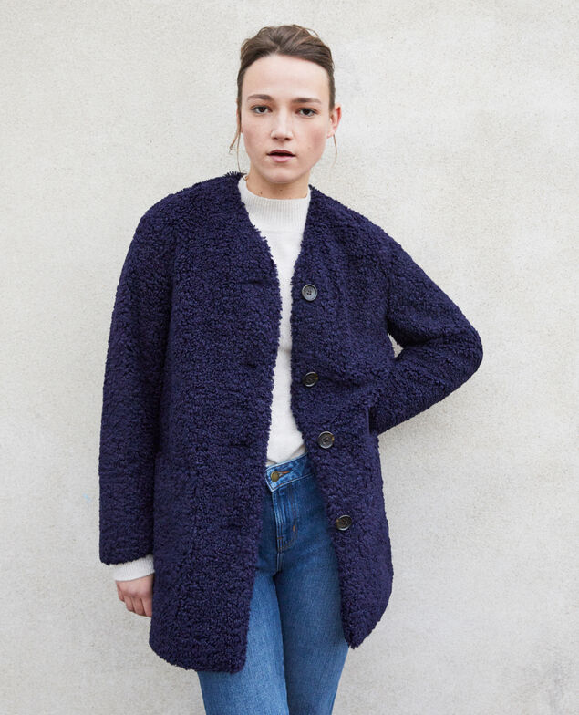 Faux fur coat Peacoat