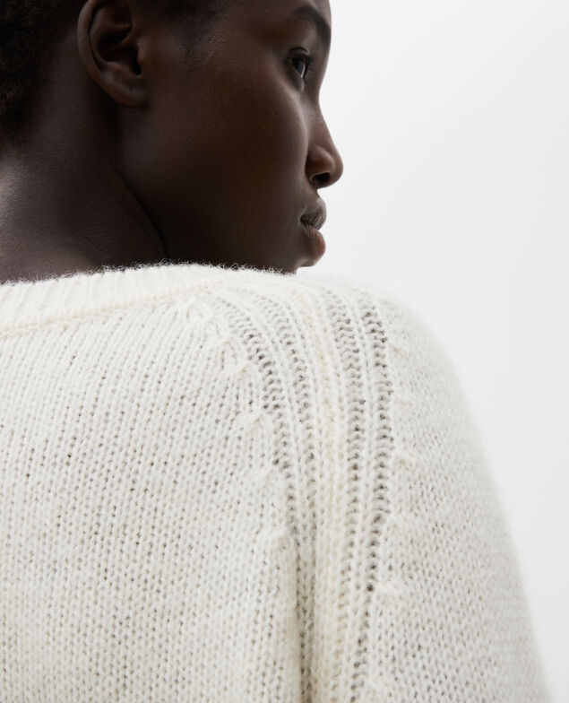 Loose boatneck wool jumper Jet stream