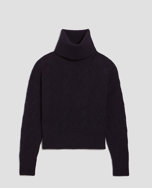 Wool roll neck jumper H695 night sky