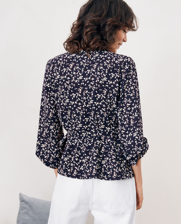 Printed wrap blouse Canopee marine