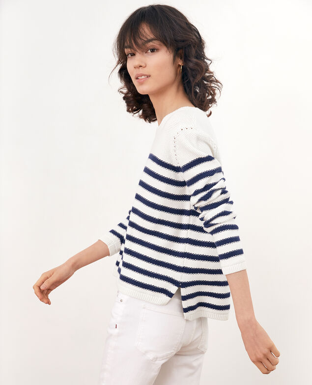 Breton striped jumper Off white/marine