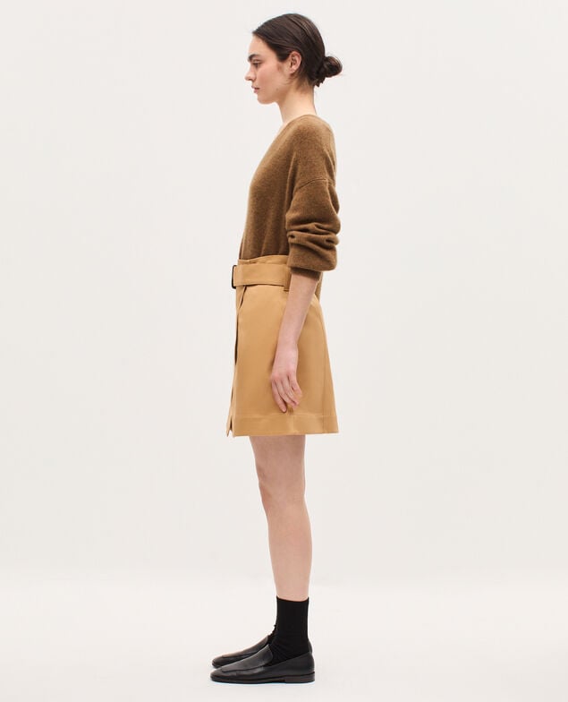 Wrapover mini skirt K320 prairie sand