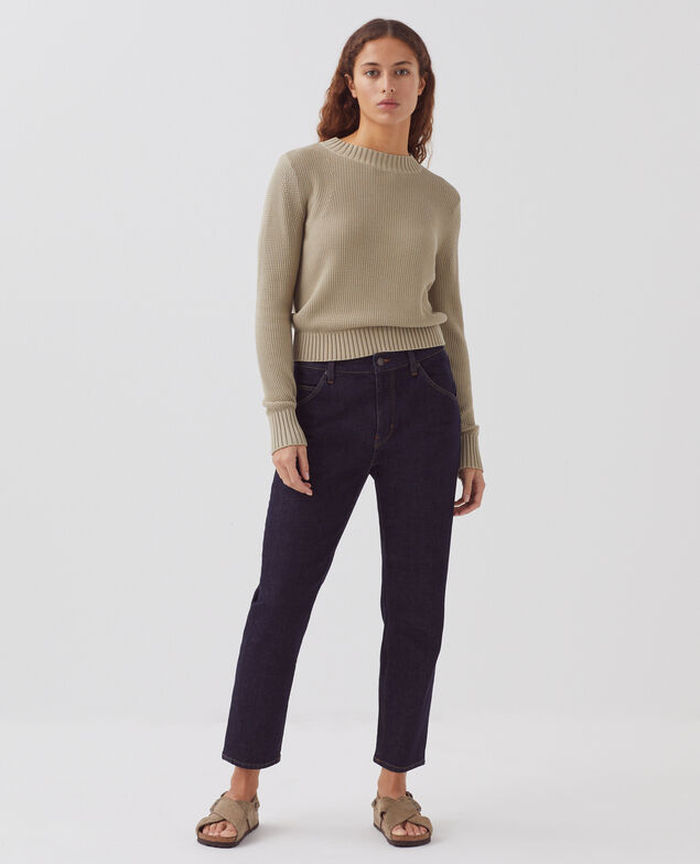Round neck cotton jumper H520 terre