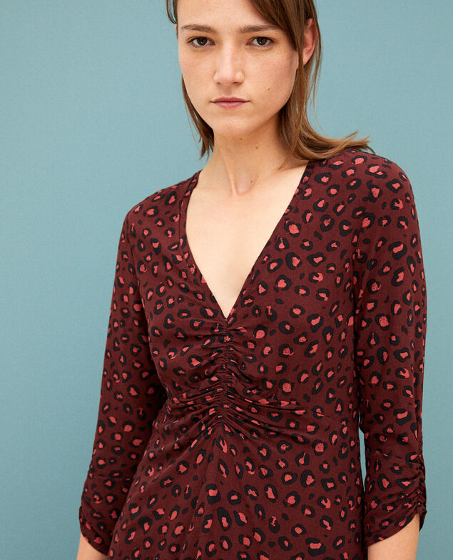V-neck dress Brown