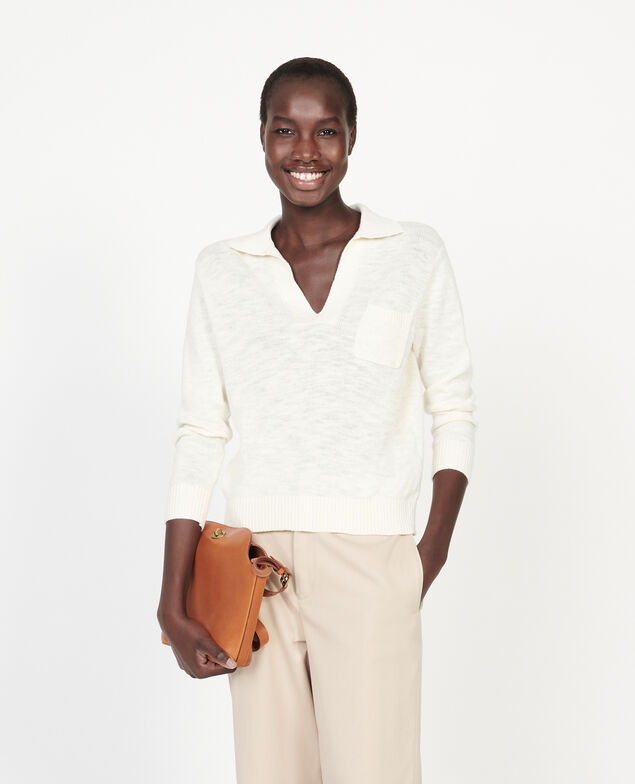 Linen blend jumper Gardenia