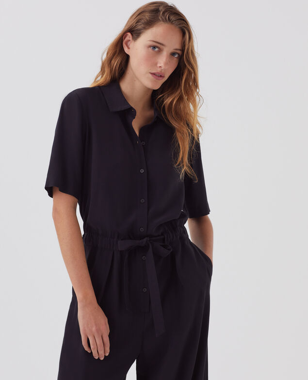 Silky jumpsuit H091 black beauty