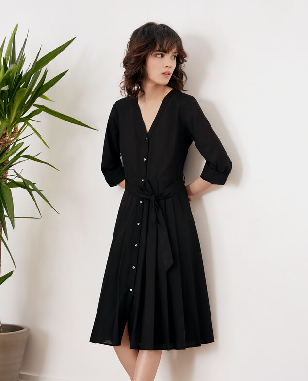 Dress with pleats Noir